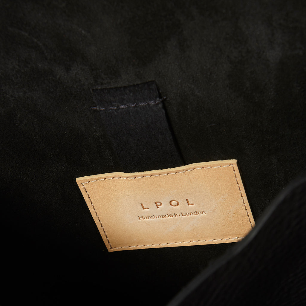 Women's Black Leather Soft Pebble Grain Arlington Handbag | LPOL
