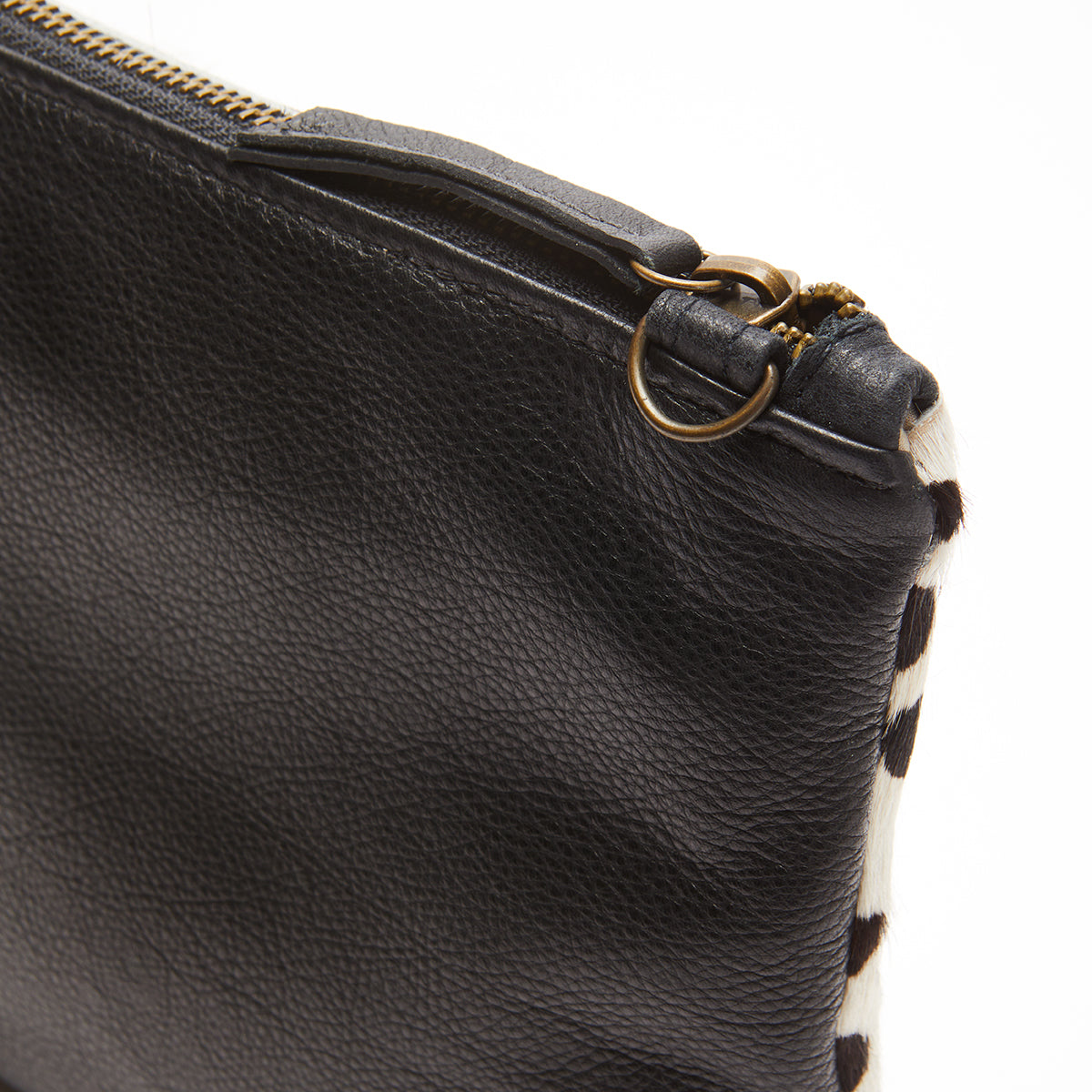 Wilson Leather Handbag Black & Animal Print