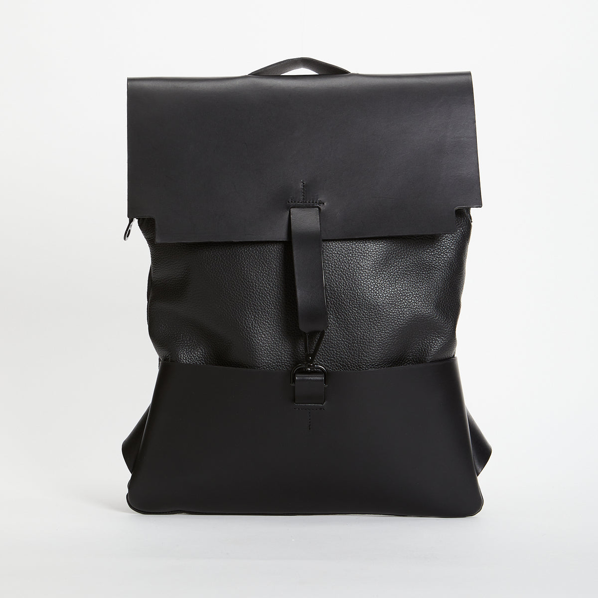 Unisex Black Leather Rivington Rucksack | LPOL